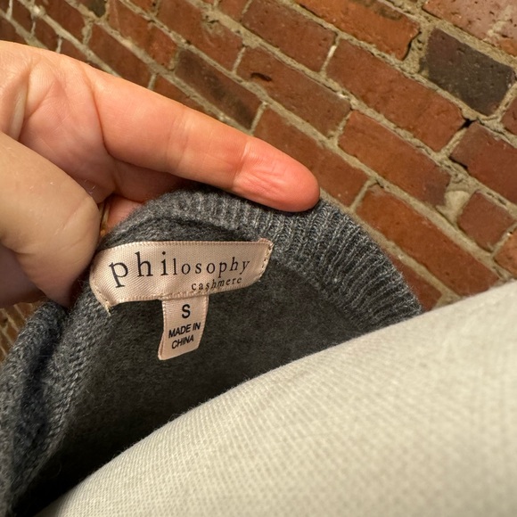 Womens Philosophy gray Cashmere snowflake sweater - Picture 3 of 4